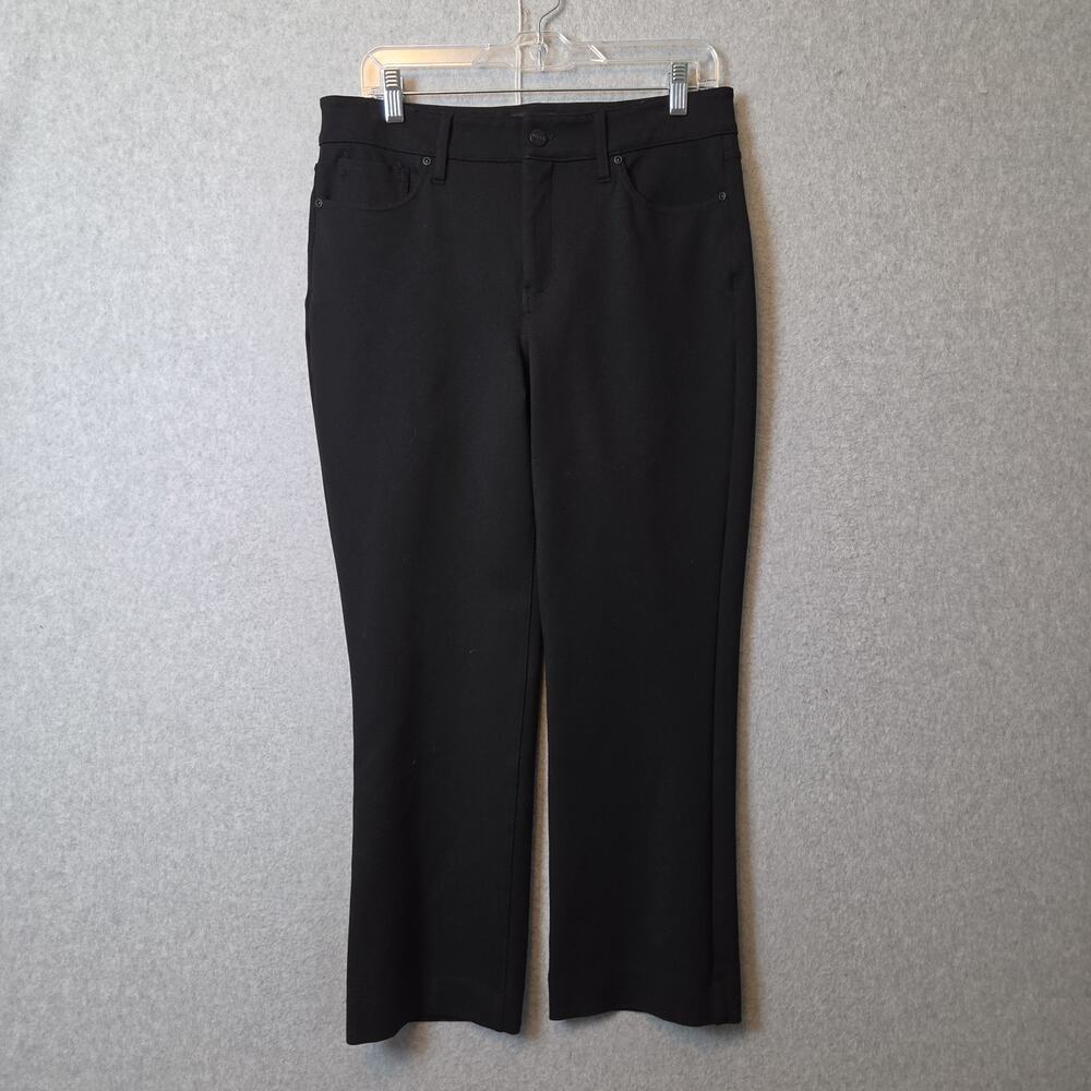NYDJ Sculpt Her Black High Rise Flared Ankle Trousers Women's 12 Stretch